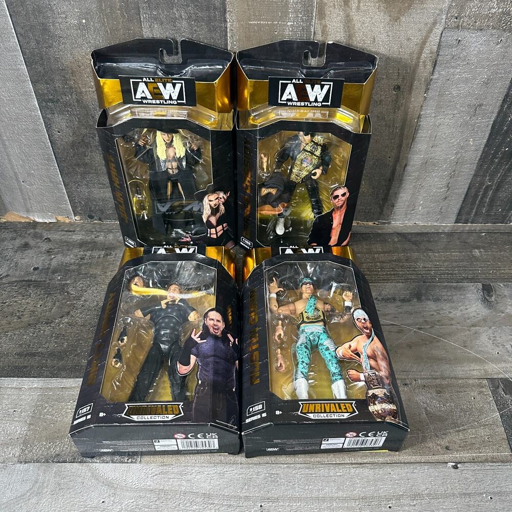 AEW Unrivaled Series 16 Matt Hardy Gunn Cassidy Hart Wrestling Figure Lot